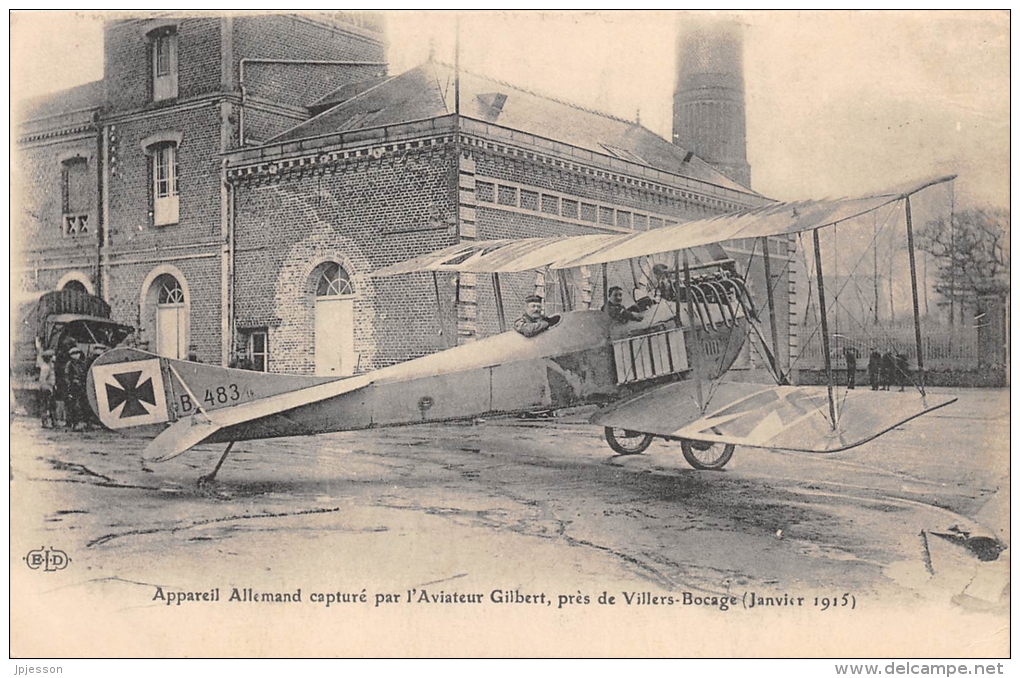 SOMME  80  GUERRE 14 18  AVIATION  APPAREIL ALLEMAND CAPTURE PAR L'AVIATEUR GILBERT, PRES DE VILLERS BOCAGE JANVIER 1915 - Other & Unclassified