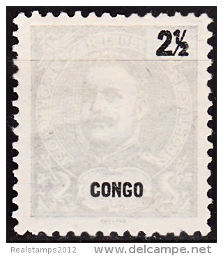 CONGO - 1898-1901-  D. Carlos I.   2 1/2 R.    D. 11 3/4 X 12   * MH   MUNDIFIL  Nº 14a - Portuguese Congo