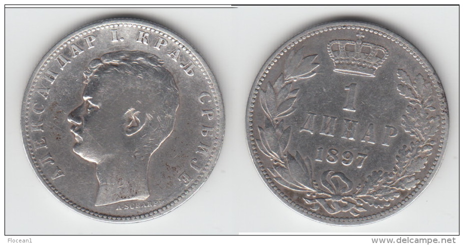 **** SERBIE - SERBIA - 1 DINAR 1897 ALEXANDER I - ARGENT - SILVER **** EN ACHAT IMMEDIAT - Serbien