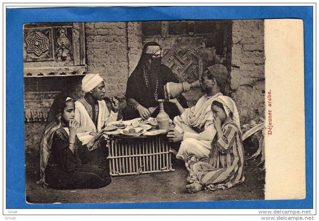 EGYPTE-déjeuner Arabe -gros Plan D'une Famille -TTB A  VOIR   Carte Précurseur Dos Non Divisé Années 1900 - Other & Unclassified