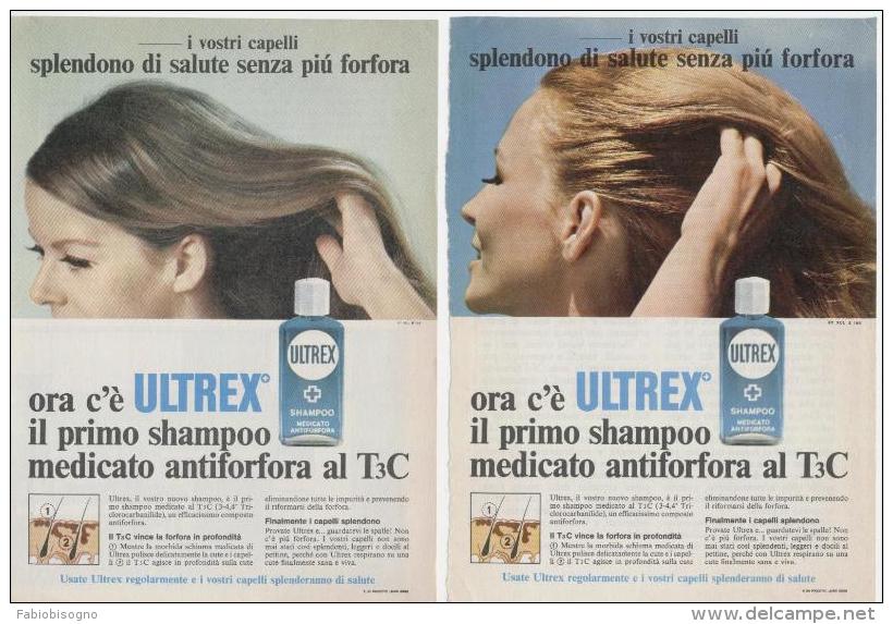 1967 - Shampoo ULTREX -  2 Pagine Pubblicità Cm.13 X 18 - Zeitschriften