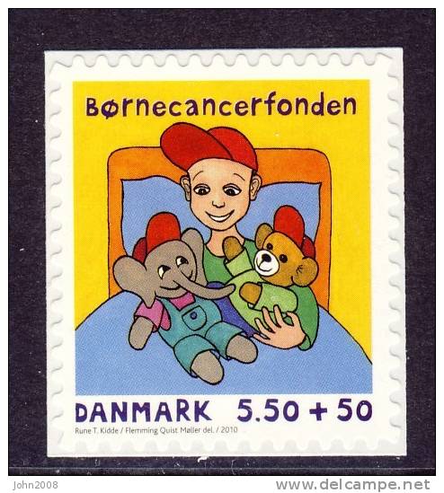 Dänemark / Denmark 2010 : Mi.nr. 1560BC*** (selbstklebend/selfadhesi Ve Aus/from MH/Booklet) - Krebs/Cancer - Ungebraucht