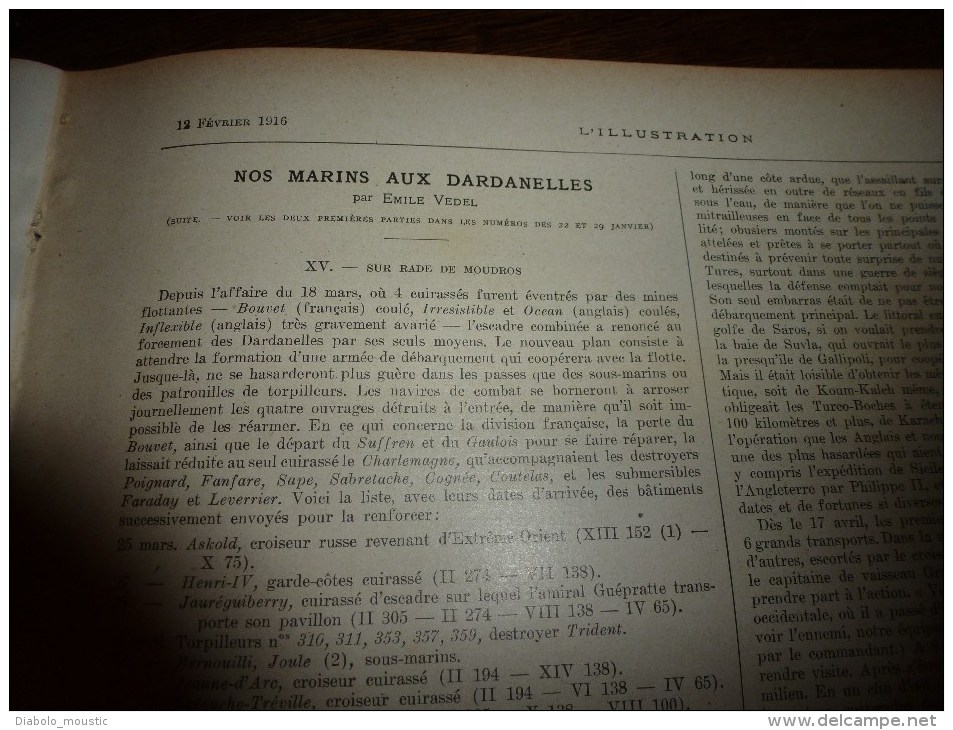 1916  Distribution de pipes aux nouveaux;CHIENS de GUERRE;Hiver des tranchées;Nos MARINS; 4 chromos de Flammeng..etc