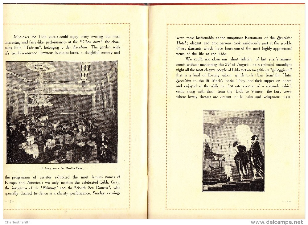 RARA !! 1924 - 1925 PROGRAMME DES FETES D'ETE AU LIDO DI VENEZIA - ART DECO - 34 PAG. - PREGO GUARDARE SCANSIONI - Programmes