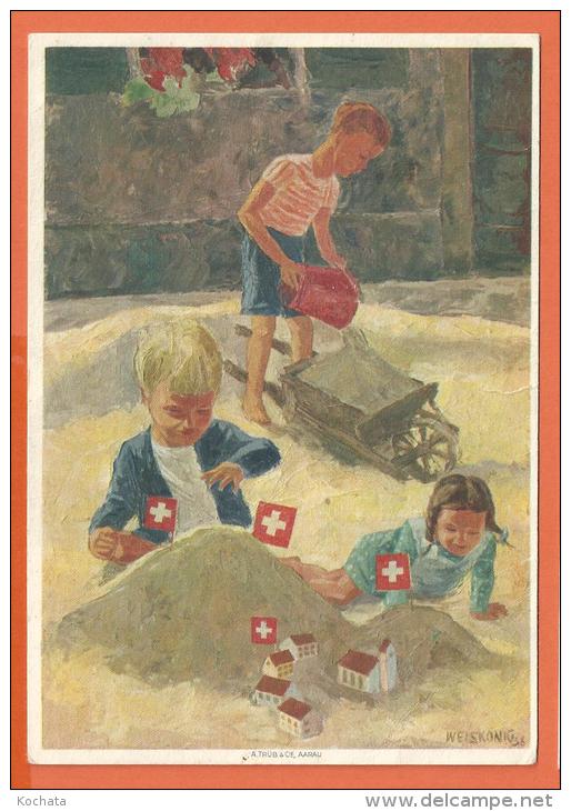 Nov123, 1 Août, 1 August, 1 Agosto, Fête Nationale 1937, Bundesfeier,Croix Rouge,Rote Kreuz,GF, Circulée 1944 - Rotes Kreuz