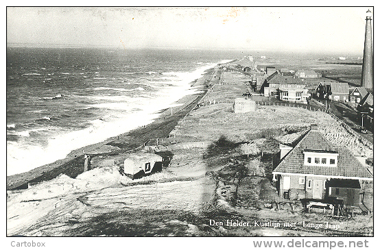 Den Helder, Kustlijn Met "Lange Jaap" (vuurtoren)  (glansfotokaart) - Den Helder