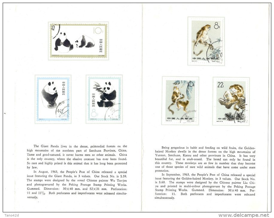 LSAU9- CHINE ENCART "SINGE ET PANDA GEANT" - Covers & Documents