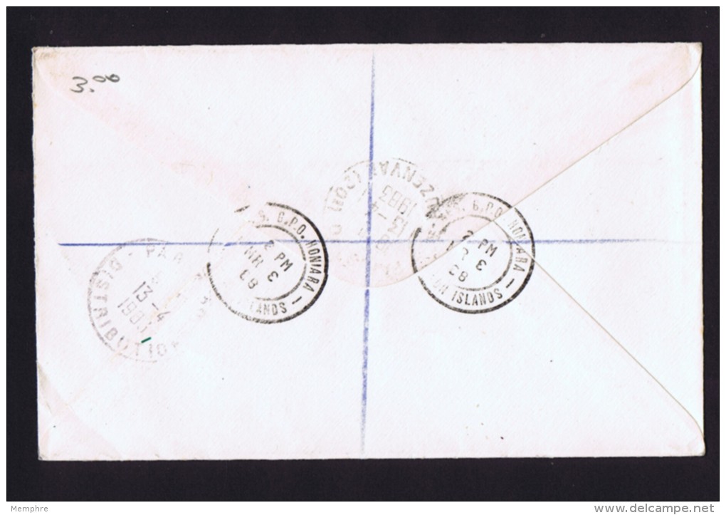 1988  Unfranked Registered Cover To France - Islas Salomón (...-1978)