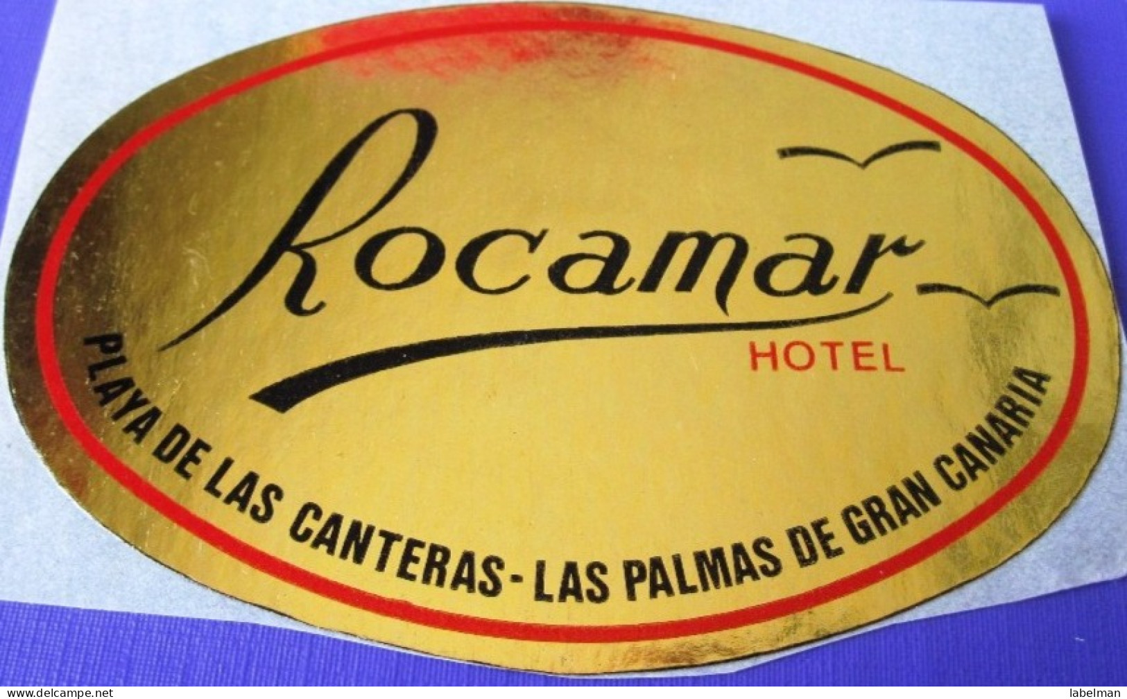 HOTEL RESIDENCIA HOSTAL ROCAMAR PALMA DE GRAN CANARIA SPAIN LUGGAGE LABEL ETIQUETTE AUFKLEBER DECAL STICKER MADRID - Hotel Labels