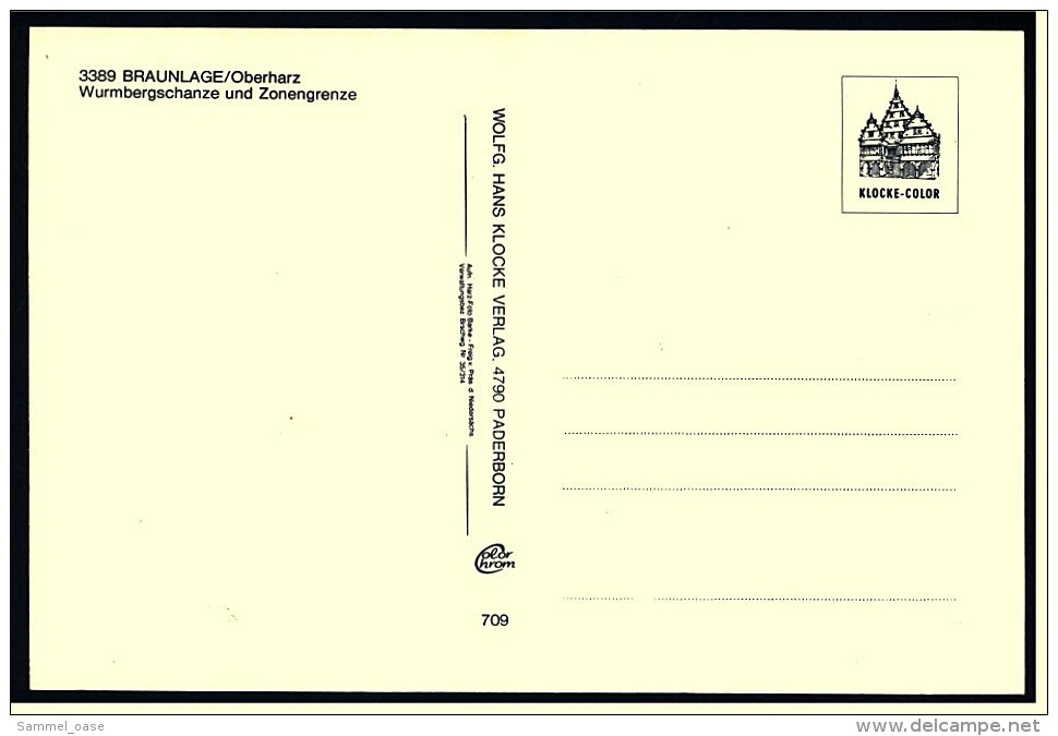 Braunlage Im Oberharz  -  Wurmbergschanze Und Zonengrenze  -  Ansichtskarte Ca.1980   (3778) - Braunlage
