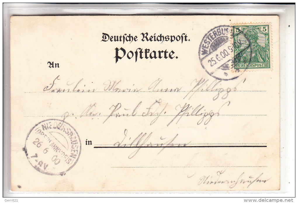 5438 WESTERBURG, Künstler-Karte Liebfrauen-Kirche & Panorama, 1900 - Westerburg