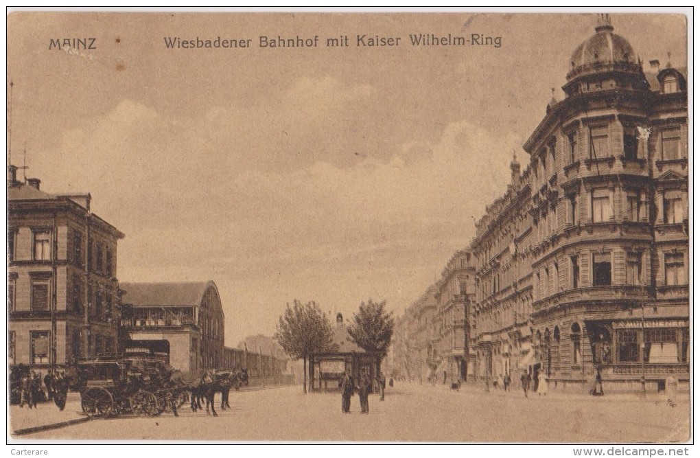 Allemagne,germany,Rhénani E-palatinat,MAYENCE,MAINZ En 1919,wiesbaden Bahnhof Mit Kaiser Wilhelm Ring,rare - Mainz