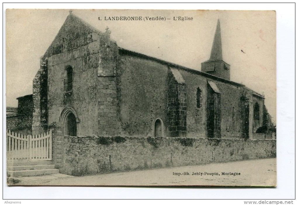 CPA  85  :  LANDERONDE   église      A   VOIR   !!!! - Other & Unclassified