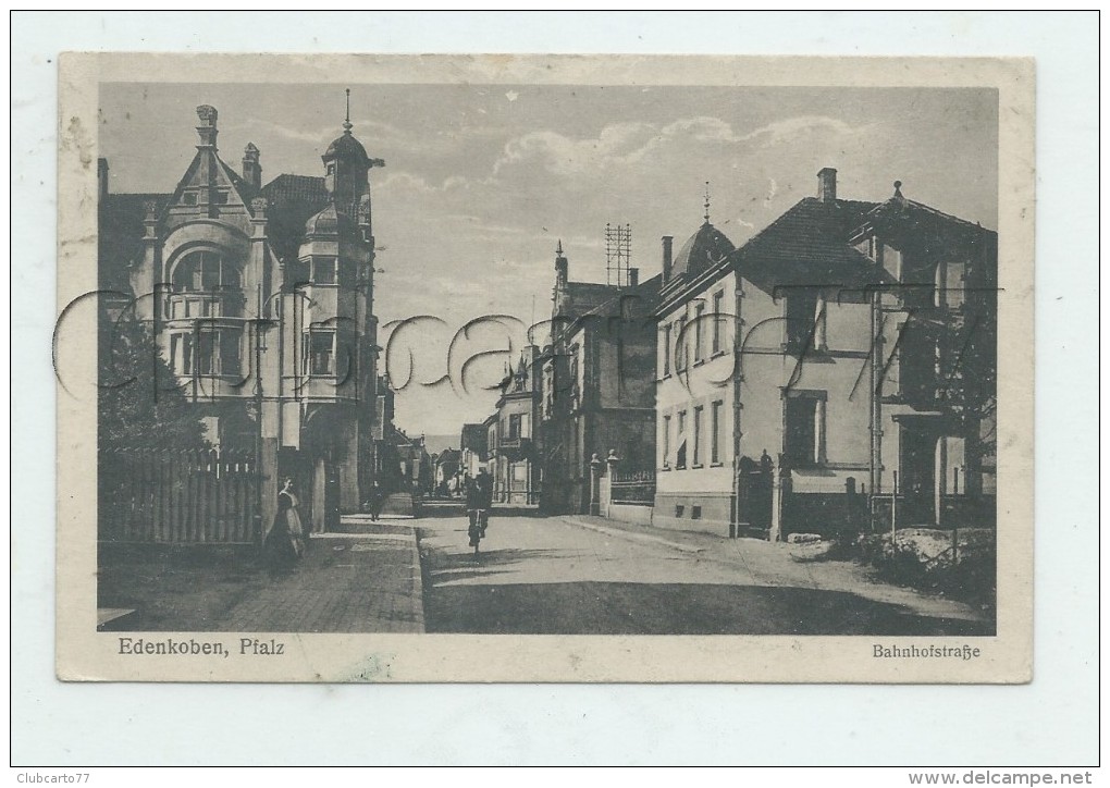 Edenkoben (Allemagne, Rhénanie-Palatinat) : Bahnhofstrasse  En 1929 (lebendich) PF. - Edenkoben