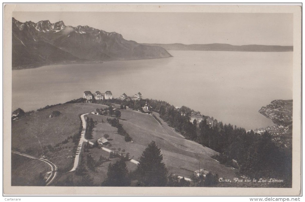 SUISSE,HELVETIA,SWISS,SCH WEIZ,SVIZZERA,SWITZERLAND , VAUD,CAUX EN 1900,MONTREUX,lac Léman,rare - Montreux