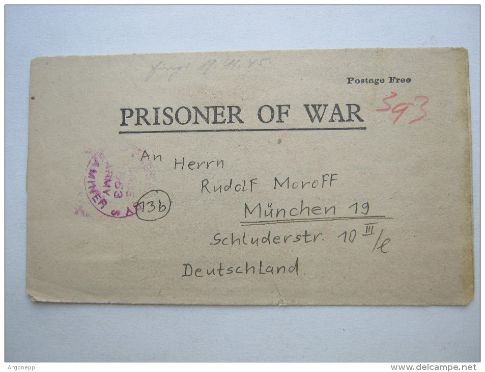 1945 , Camp   Us Army In France   , Prisonner De Guerre, Lettre    Allemagne - Guerre De 1939-45