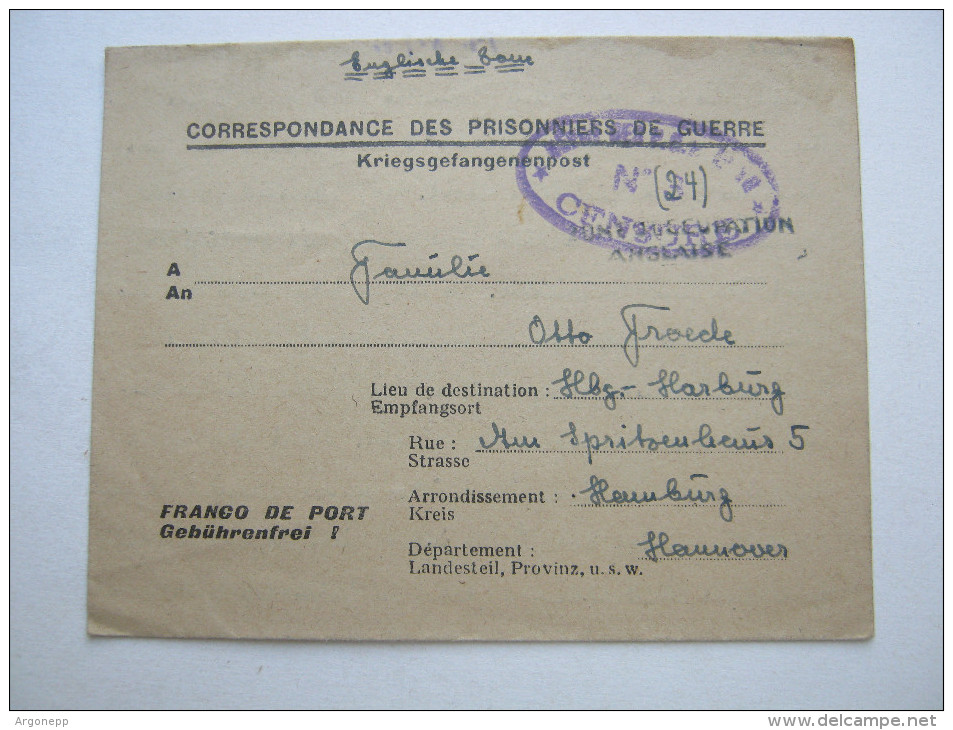 1948 , Camp Valenziennes   , Prisonner De Guerre, Lettre    Allemagne    , 2 Scans - Guerre De 1939-45