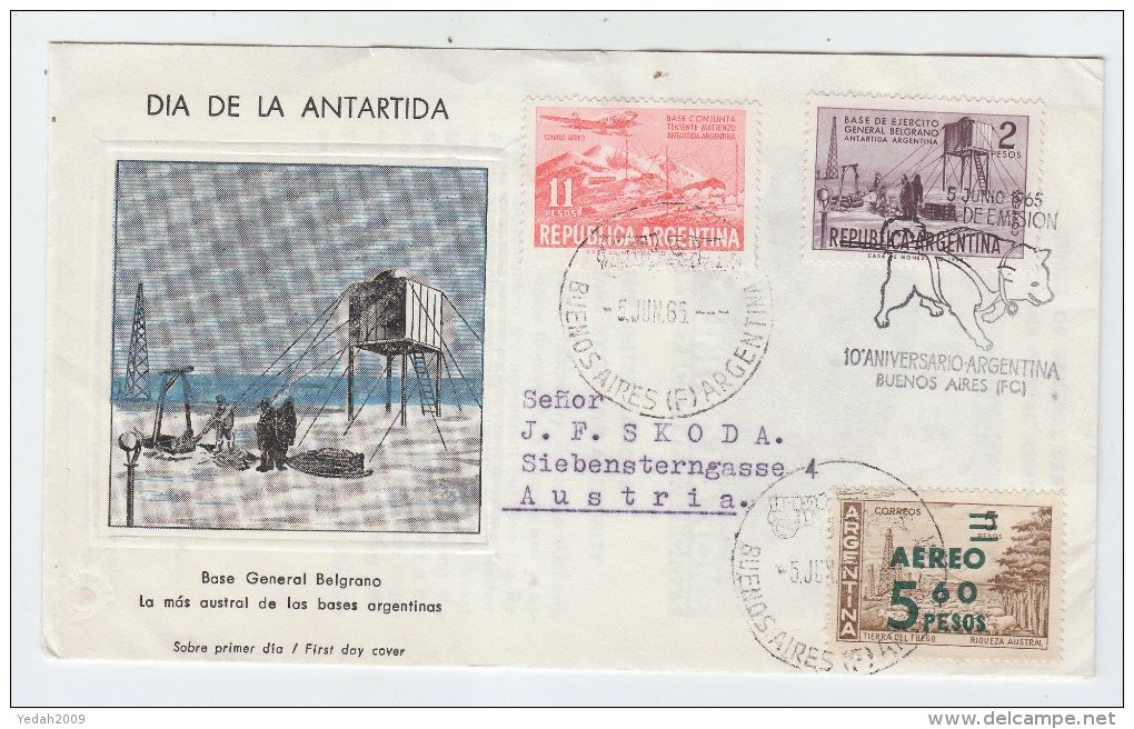 Argentina ANTARCTIC FIRST DAY COVER FDC 1965 - Other & Unclassified