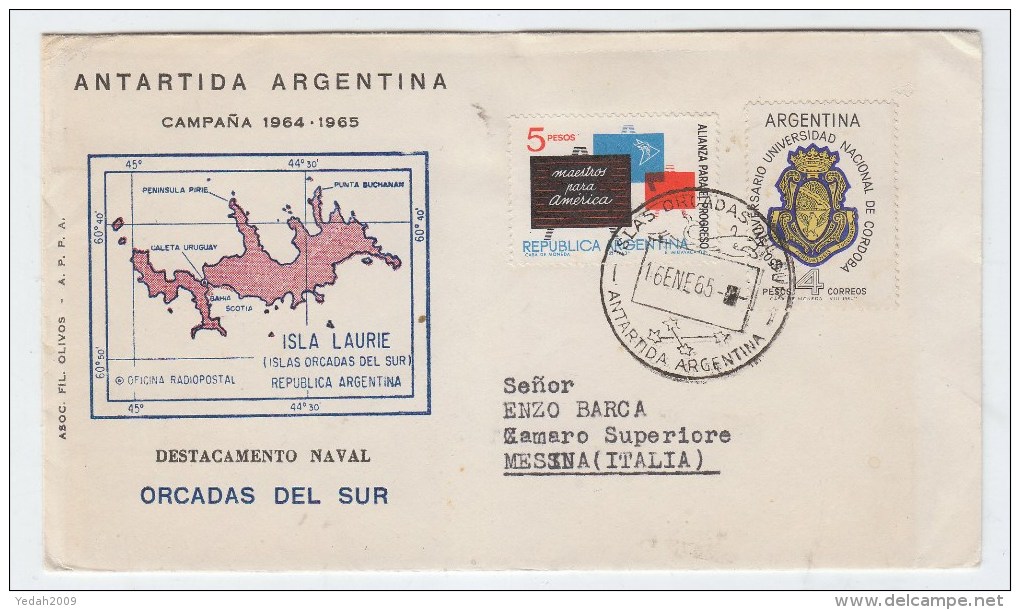 Argentina ANTARCTIC FIRST DAY COVER FDC 1965 - Other & Unclassified