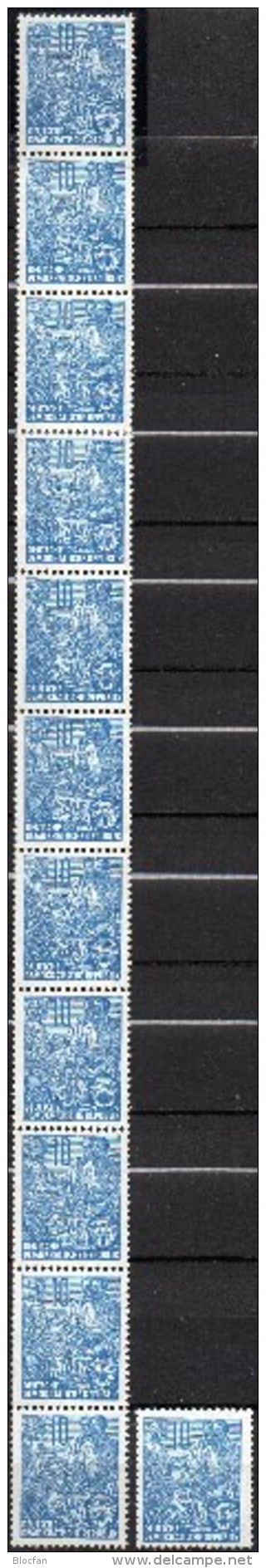 5-Jahrplan 1958 Rollen-Marke DDR 578 B,11Streifen+Rolle ** 255€ Arbeiter Bauer Stamp Without Number Se-tenant Of Germany - Autres & Non Classés
