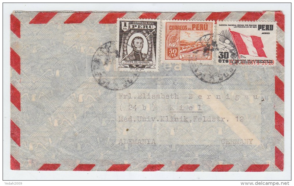 Peru/Germany AIRMAIL COVER 1951 - Peru