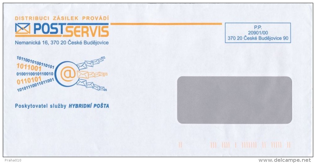 I9177 - Czech Rep. (20xx) 370 20 Ceske Budejovice 90; POSTSERVIS (Czech Post), The Service Provider "Hybrid Mail" - Covers