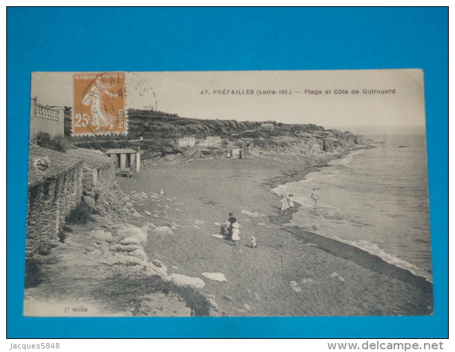 44) Préfailles N° 47 - Plage Et Cote De Quirouard  ( Vue Générale )  - Année  - EDIT - Chapeau - Préfailles