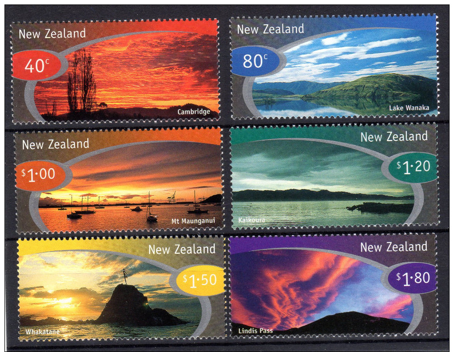 Neuseeland, 1998, Stimmungsvolle Landschaftsbilder, MI 1698-1703, MNH - Geografia