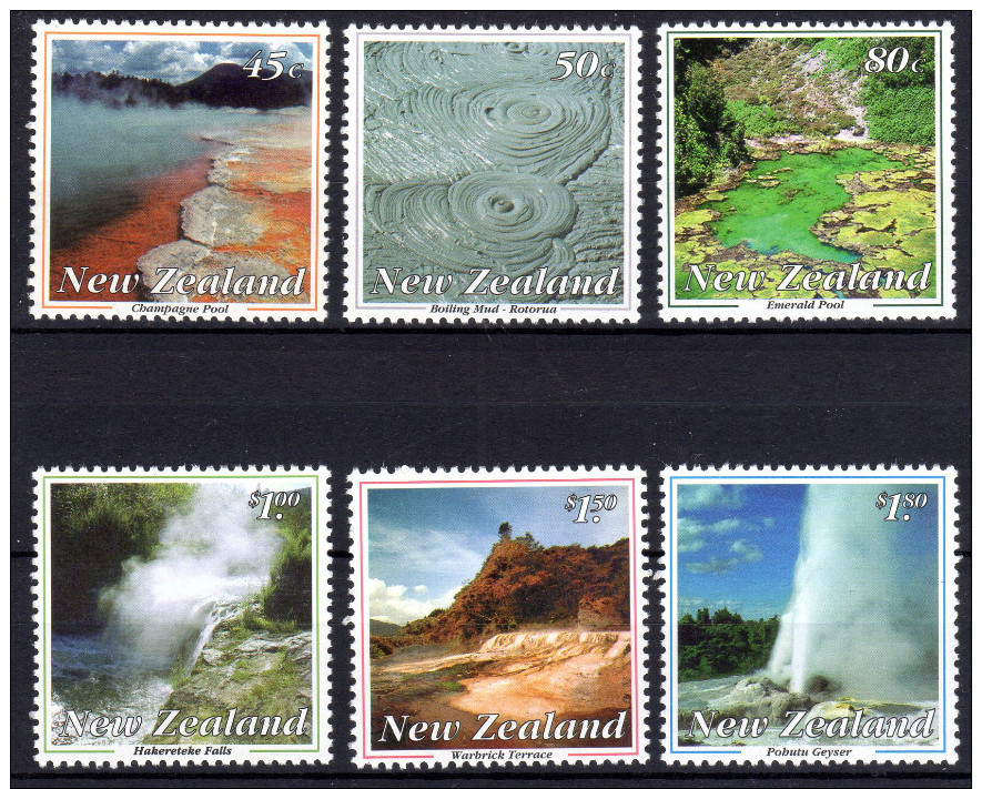 Neuseeland, 1993, Landschaften: Vulkanische Erscheinungen Bei Rotorua, MI 1284-1289, MNH - Geography