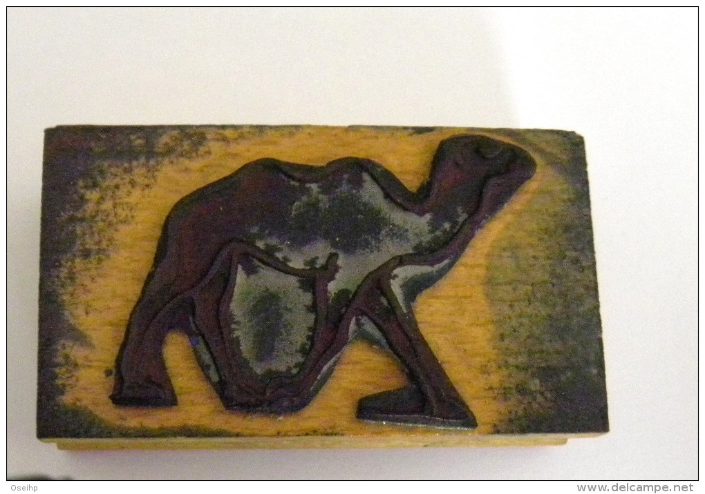 Ancien Tampon Scolaire Bois CHAMEAU Ecole French Antique Rubber Stamp CAMEL - Scrapbooking