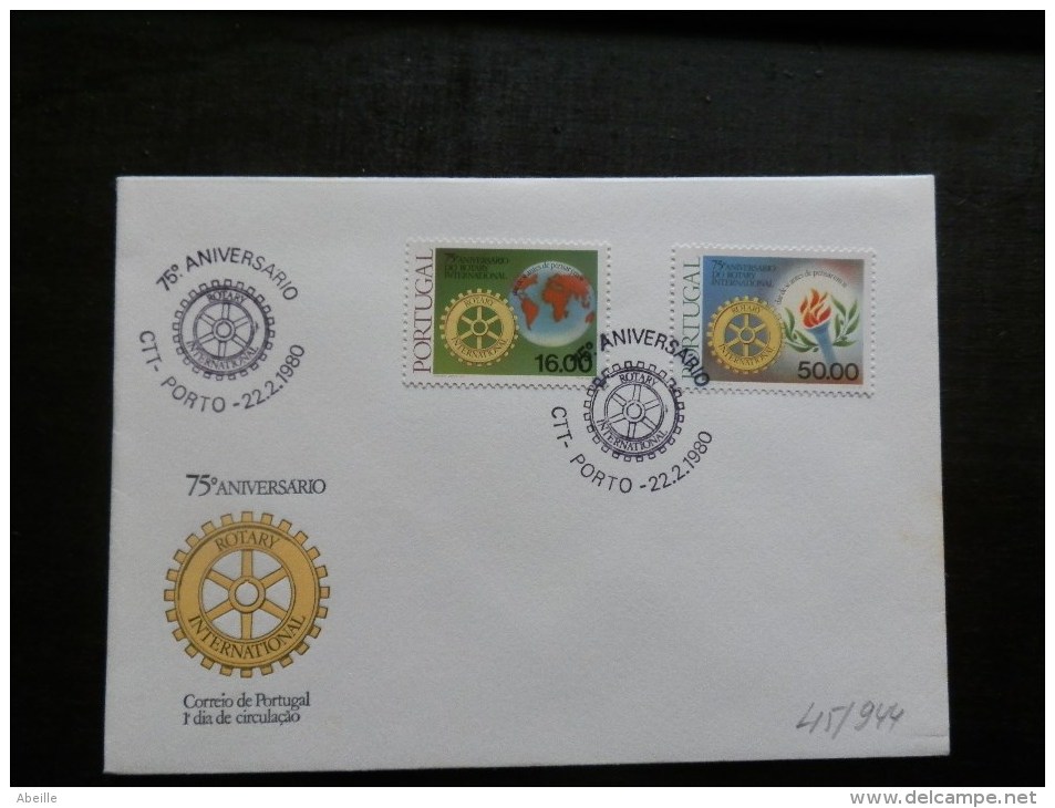 45/944     FDC  PORTUGAL - Rotary, Lions Club