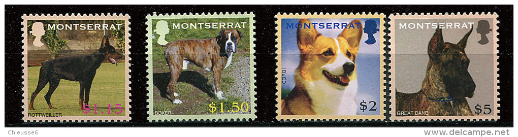 (cl 24 - P28) Montserrat ** N° 1206 à 1209 (ref. Michel Au Dos) -  Chiens - - Montserrat