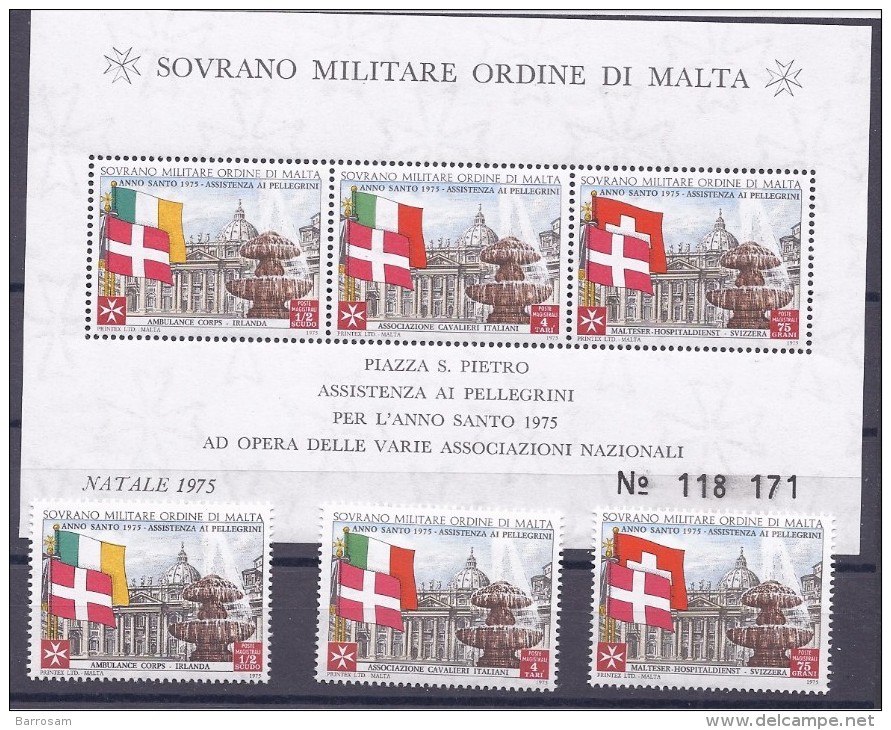 Malte(Odre De)1971: CHRISTMAS MS9,113-15  (Ireland,Italy,Switzerland)mnh** - Malte (Ordre De)