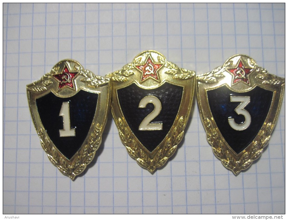 USSR/ Russia. Soviet Army. Soldiers` Rank 1,2 & 3. Military Badges. Set Of Three Ranks. - Army