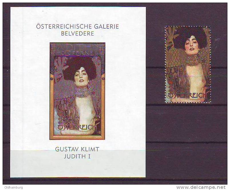 514e: Gustav Klimt, Österreich- Ausgabe ** Und Gesuchter Buntdruck Geschnitten, RR - Modern