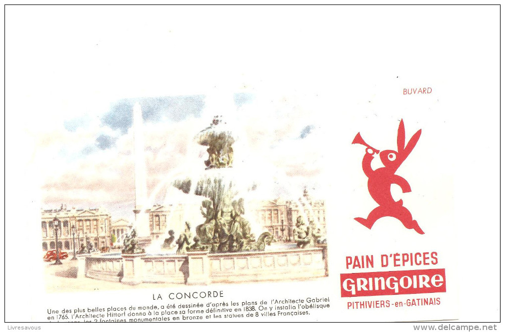 Buvard Gringoire Pithiviers En Gatinais Pain D´Epices La Concorde - Pain D'épices