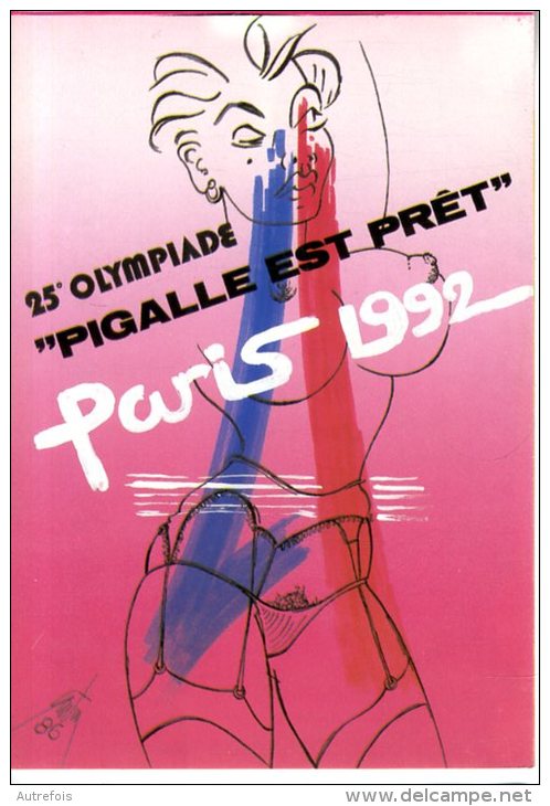 25° OLYMPIADE  -  PARIS 1992  -   ILLUSTRATION DE E. QUENTIN  -  1986 - Quentin