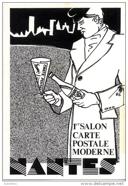 SALON CARTE POSTALE MODERNE  -  NANTES  -   ILLUSTRATION DE E. QUENTIN  -  1986 - Quentin