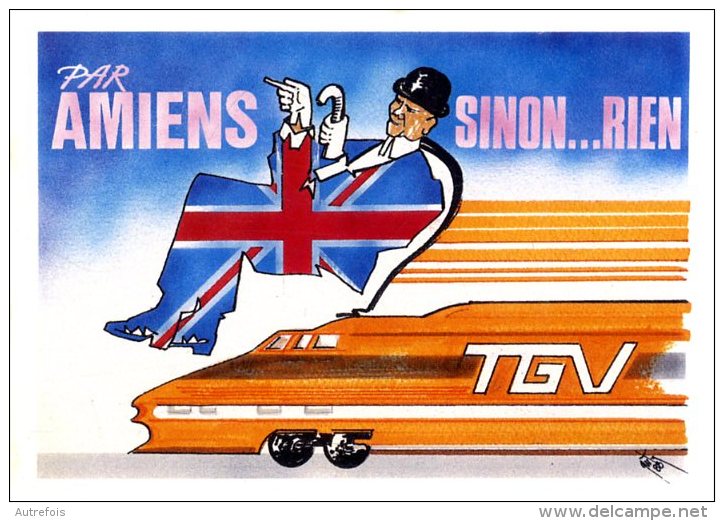 TGV  -  AMIENS  -   ILLUSTRATION DE E. QUENTIN  -  1988 - Quentin