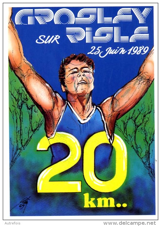 4 ° EDITION DES 20 KM DE GROSLEY / RISLE  -   ILLUSTRATION DE E. QUENTIN  -  1989 - Quentin