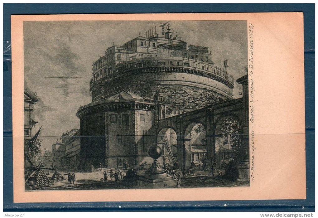 Cartoline 1940 Lotto 35 Cartoline  su roma da incisione del Piranesi Ed.E.Richter