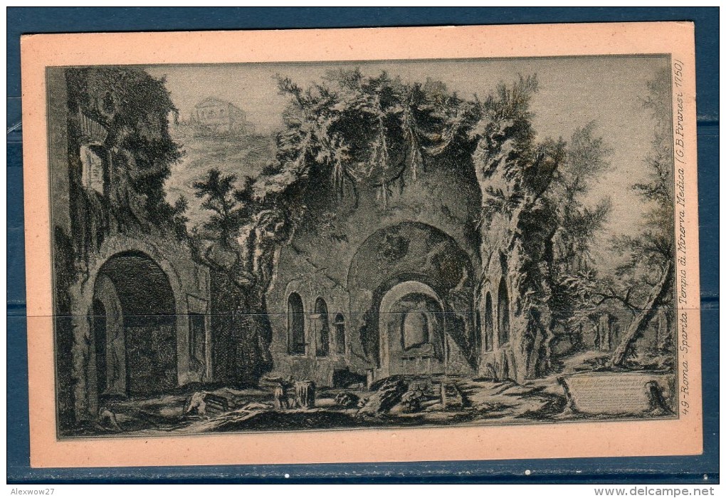 Cartoline 1940 Lotto 35 Cartoline  su roma da incisione del Piranesi Ed.E.Richter