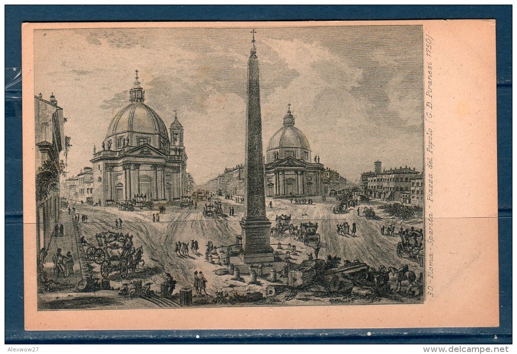 Cartoline 1940 Lotto 35 Cartoline  su roma da incisione del Piranesi Ed.E.Richter