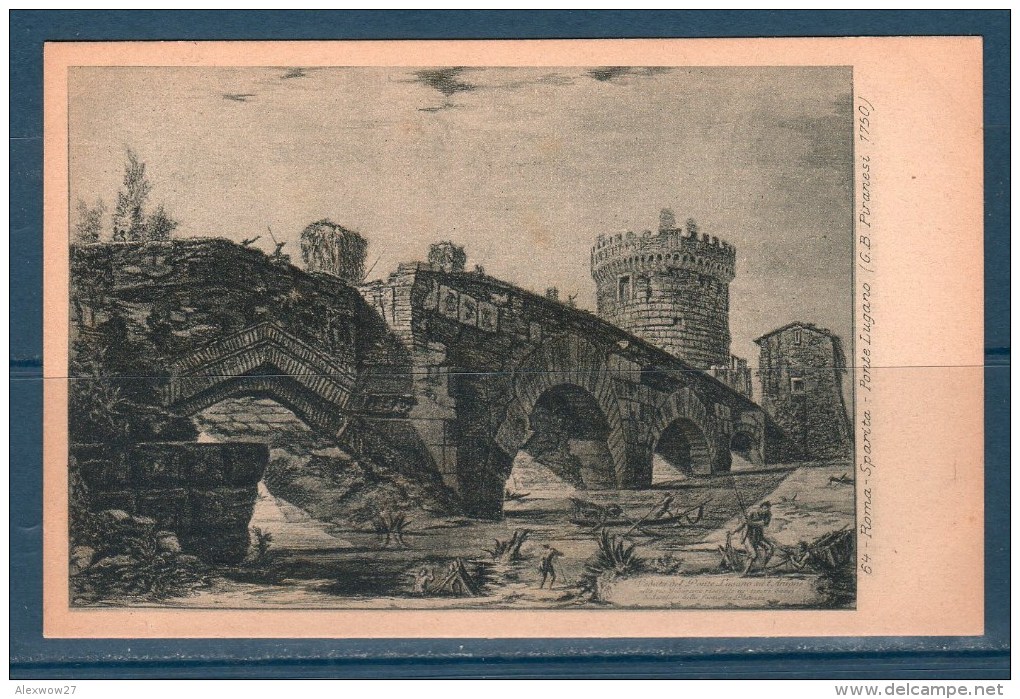 Cartoline 1940 Lotto 35 Cartoline  su roma da incisione del Piranesi Ed.E.Richter