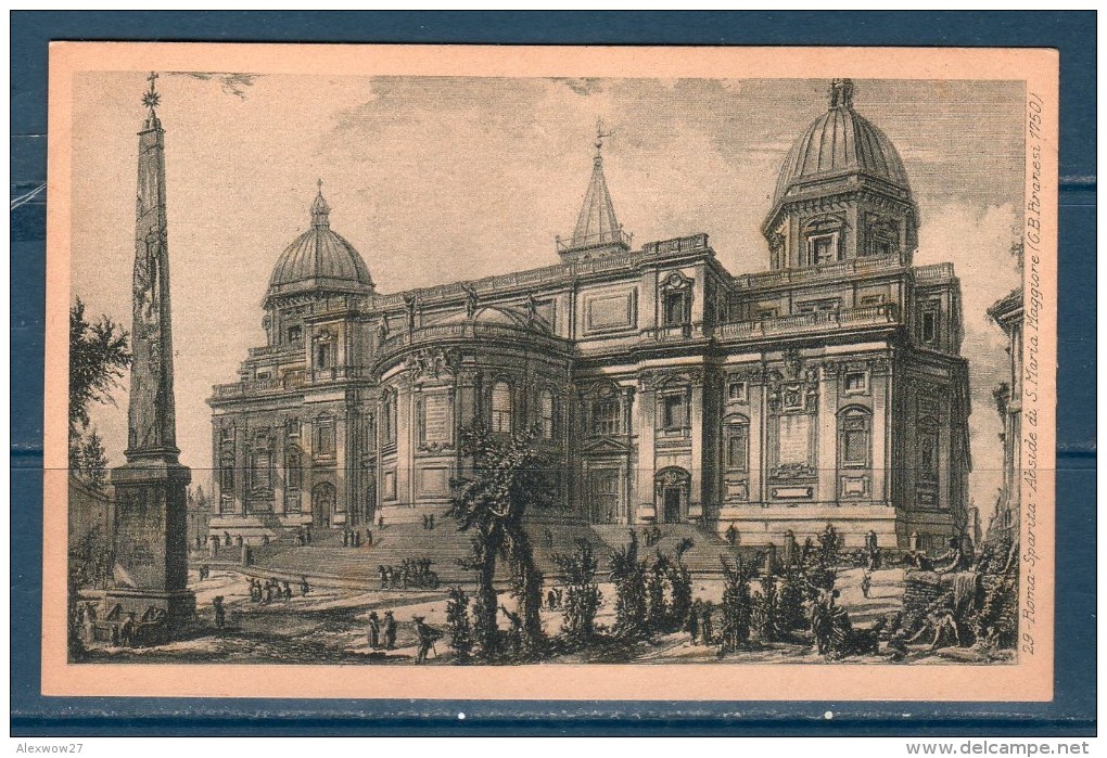 Cartoline 1940 Lotto 35 Cartoline  su roma da incisione del Piranesi Ed.E.Richter