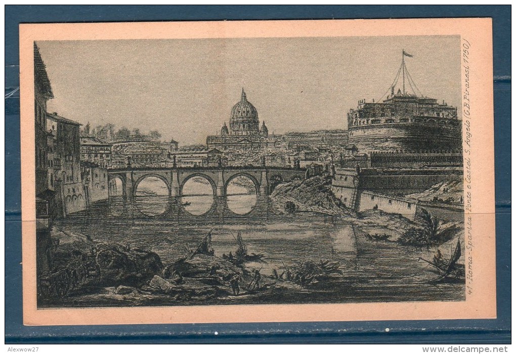 Cartoline 1940 Lotto 35 Cartoline  su roma da incisione del Piranesi Ed.E.Richter