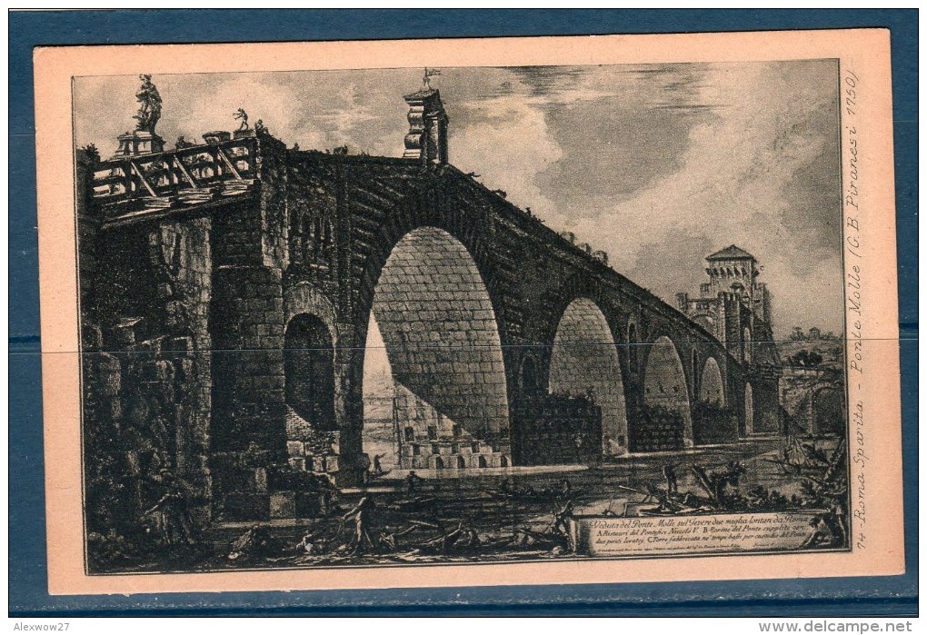 Cartoline 1940 Lotto 35 Cartoline  su roma da incisione del Piranesi Ed.E.Richter