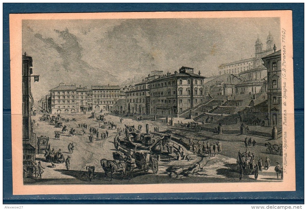 Cartoline 1940 Lotto 35 Cartoline  su roma da incisione del Piranesi Ed.E.Richter