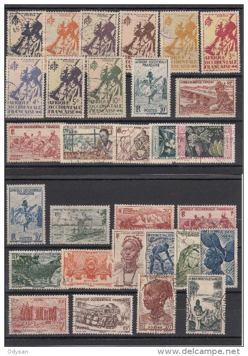 Petit Lot 30 Timbres A.E.F - Oblitérés