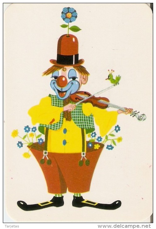 CALENDARIO DEL AÑO 1971 DE UN PAYASO TOCANDO EL VIOLIN (CALENDRIER-CALENDAR) CLOWN - Tamaño Pequeño : 1971-80